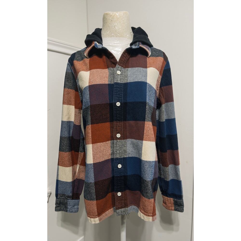 Hollister women’s flannel hoodie shirt sz S cozy streetwear laid back California